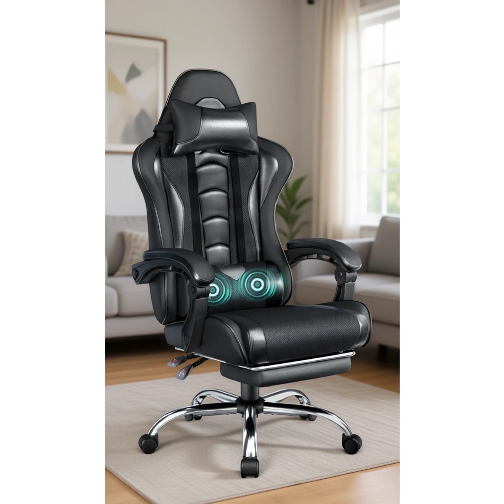 Gaming Chair Lumbar Pillow - Comfortable PU Leather Gaming Chair with
