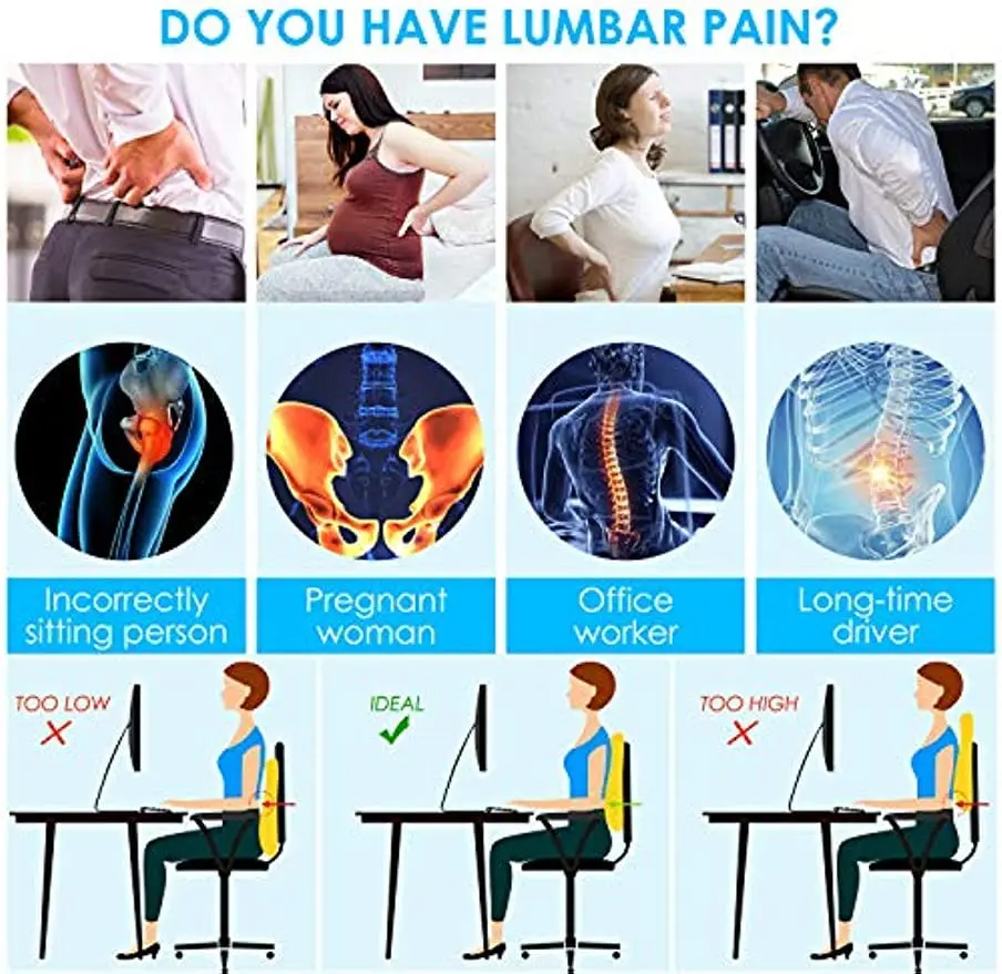 Lumbar Support Pillow Memory F - Gaming Chair Lumbar Pillow recension och pris