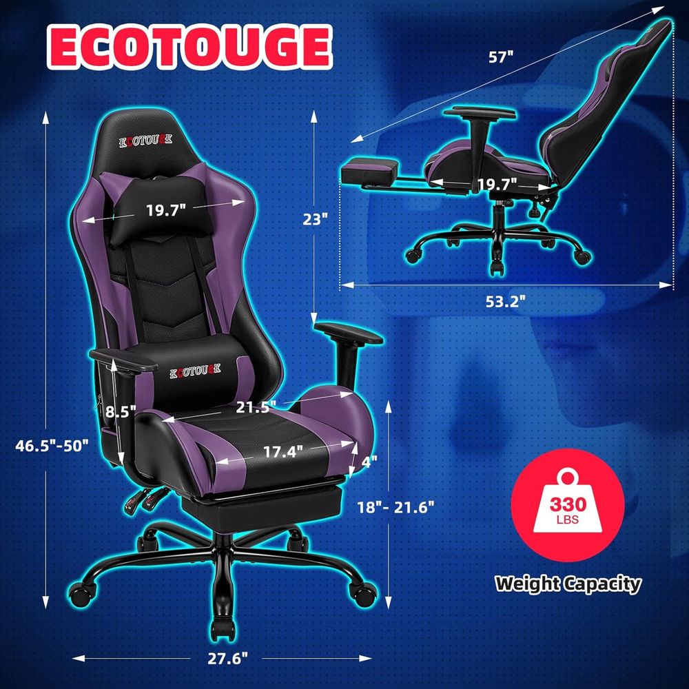 Racing-Style Gaming Chair with - Gaming Chair Lumbar Pillow recension och pris