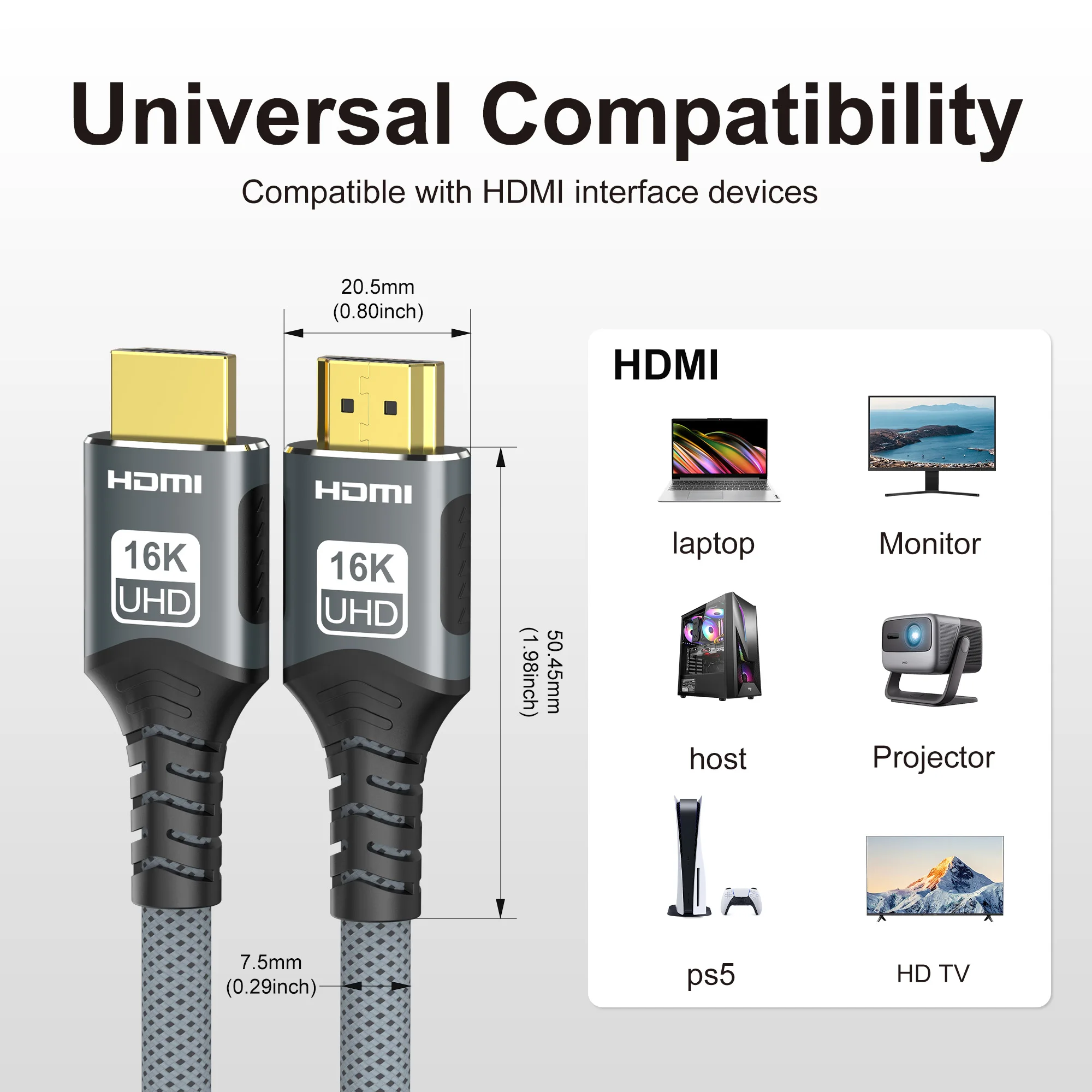 HDMI 2.2/2.1/2.0 Cable 16K@60H - Pc Gaming Vs Ps5 recension och pris