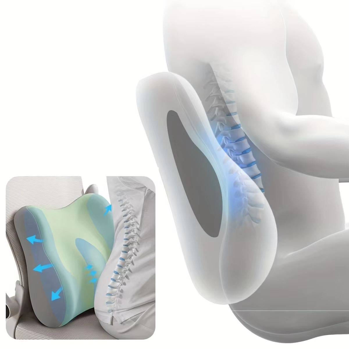 Car Seat Memory Foam Cushion L - Gaming Chair Lumbar Pillow recension och pris