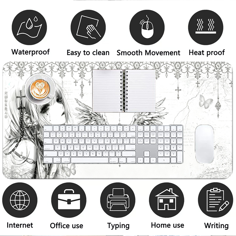 Leather Mousepad Black White A - Pc Gaming Girl recension och pris
