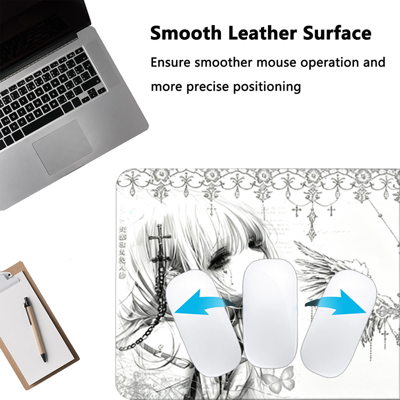 Leather Mousepad Black White A - Pc Gaming Girl recension och pris
